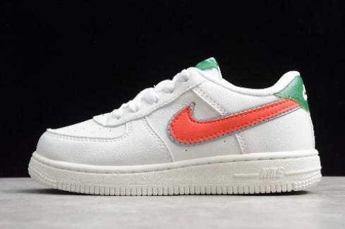 white & orange air force 1 trainers youth