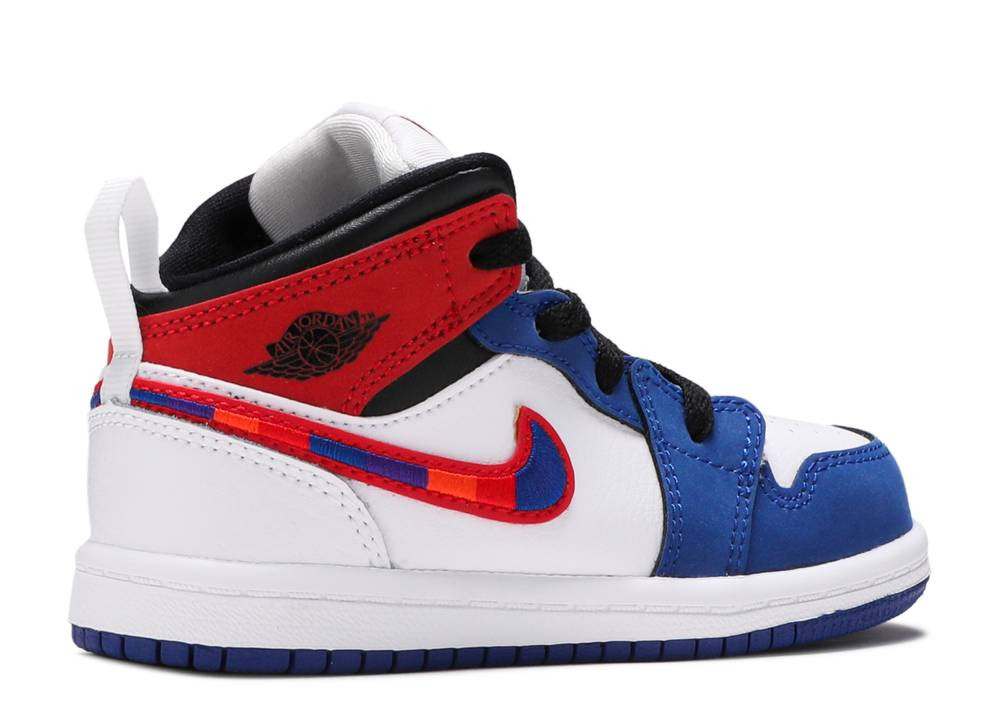 blue white and red jordans 1