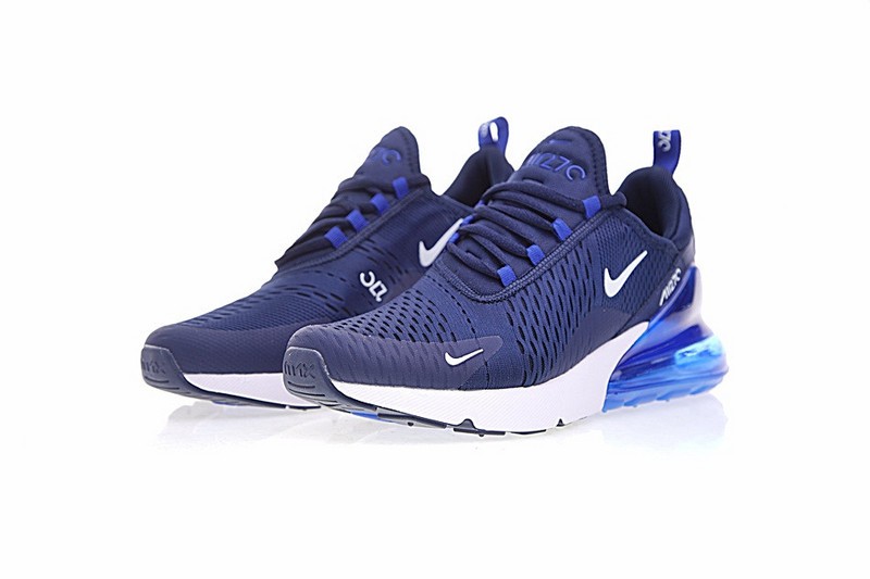 white and navy blue air max 270