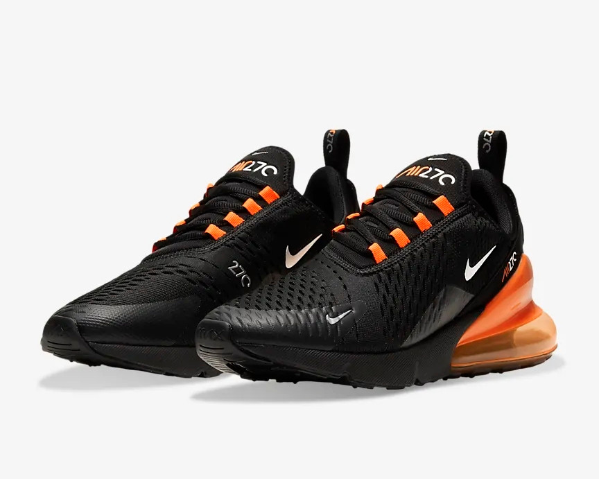 orange and black nike shoes air max
