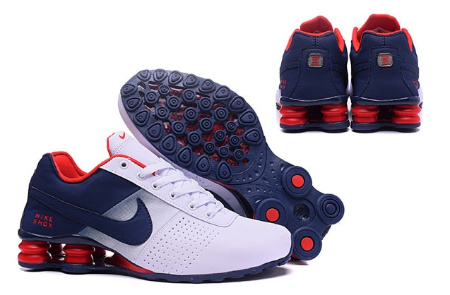 Nike Shox Shoes Fade White Dark Blue Red Trainers 317547 - sandals MED BRED VELCRO - PadovauniversitypressShops